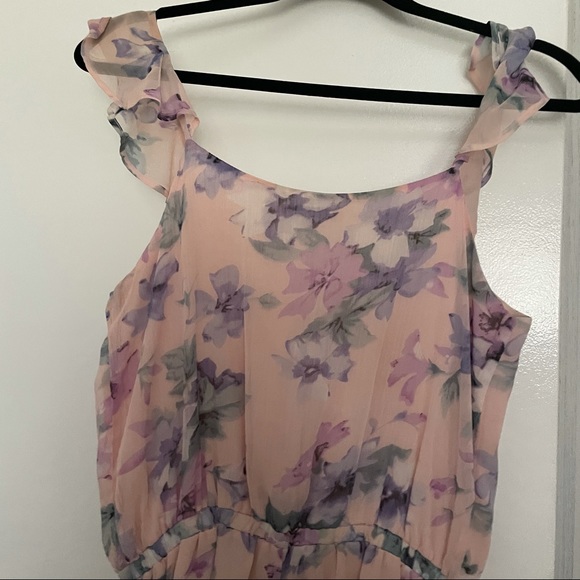 Luca Couture Floral Chiffon Romper Shorts - Picture 4 of 5